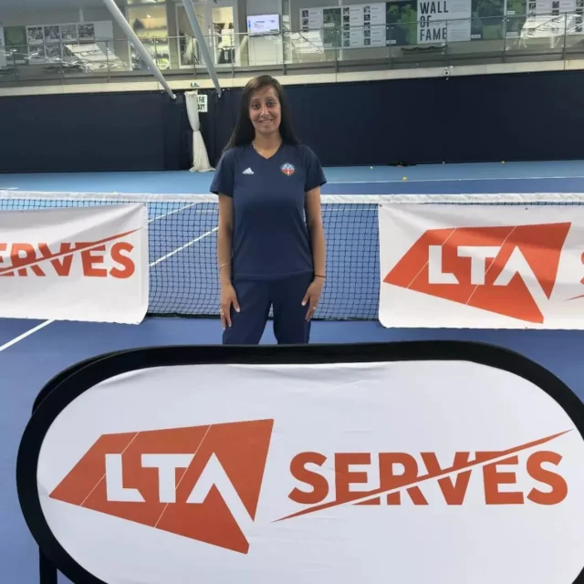 Coach Indu at the LTA SERVES Level Up London project